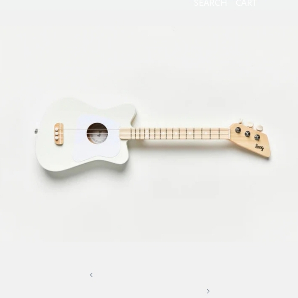 EUC Loog 3-String Mini Guitar - Cream & Natural
